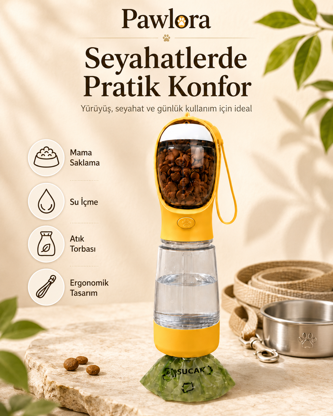 Pawlora Fonksiyonel Seyahat Şişesi